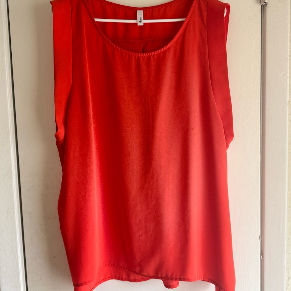 Glam Orange Sleeveless Blouse - Size L